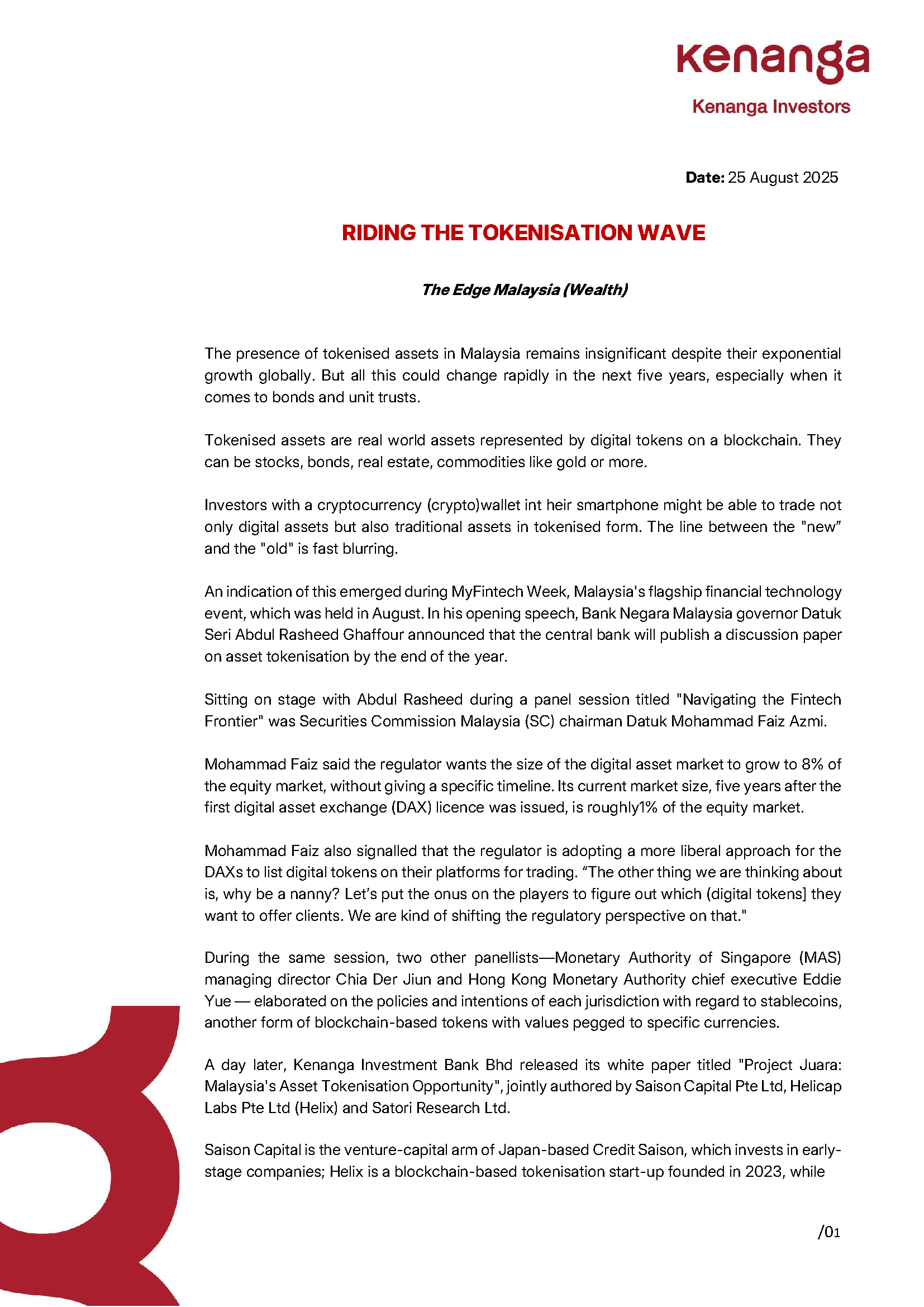 News & Media Releases | Kenanga Investors Berhad